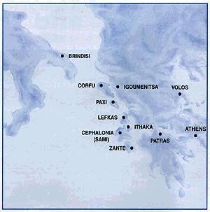 Map. Italy - Greece.