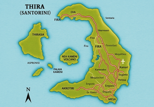 Santorini island map