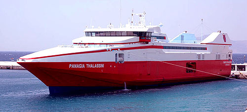 High Speed PANAGIA THALASSINI -  From Piraeus to Syros, Tinos, Mykonos, Paros, Naxos, Lavrio, Kythnos, Amorgos and Back.
