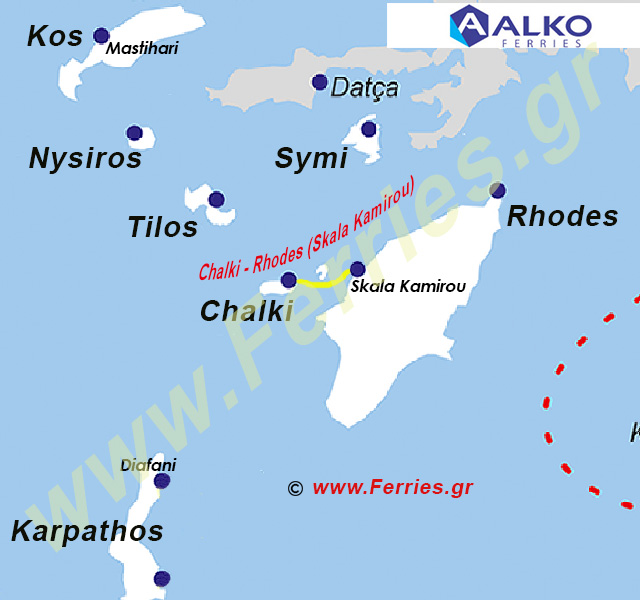 Alko Ferries Χάρτης δρομολογίων