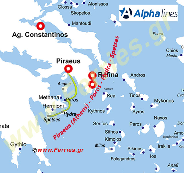 Alpha Lines Χάρτης δρομολογίων