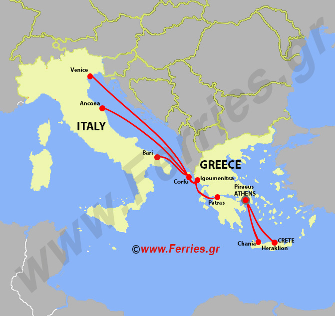 Superfast Ferries Route Map