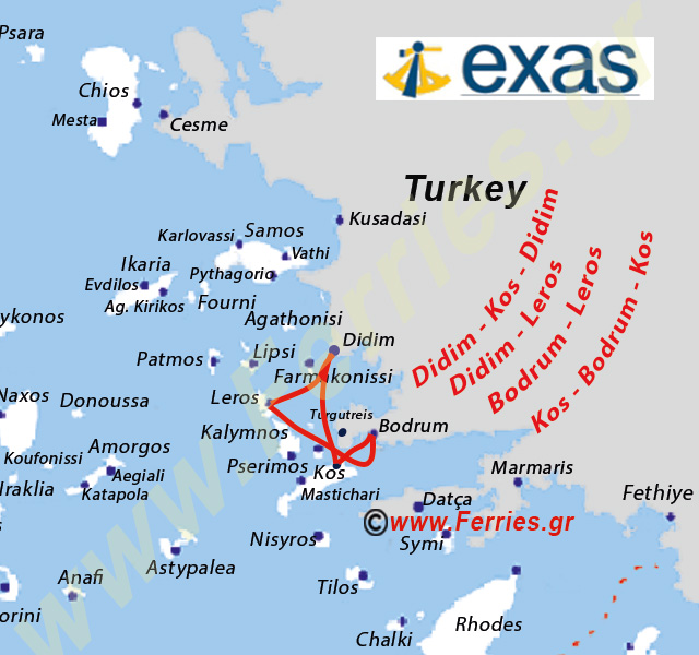 Exas Shipping Route Map