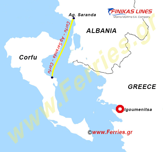 Finikas Lines Χάρτης δρομολογίων