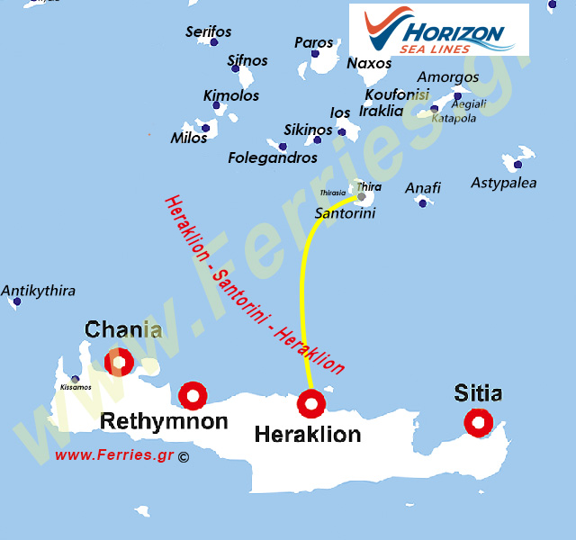 Horizon Sea Lines Χάρτης δρομολογίων