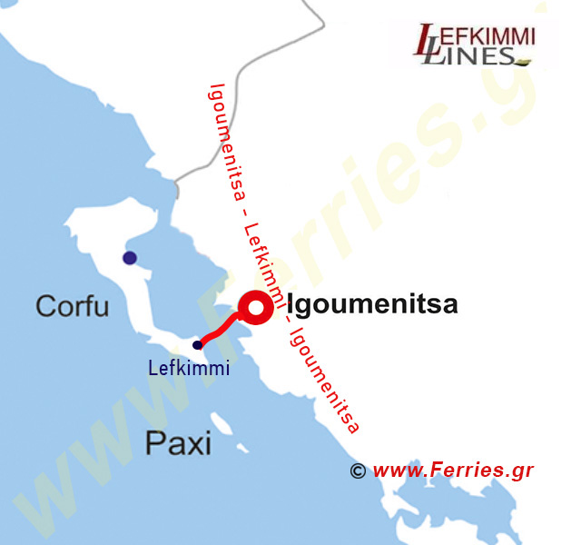 Lefkimmi Lines Χάρτης δρομολογίων