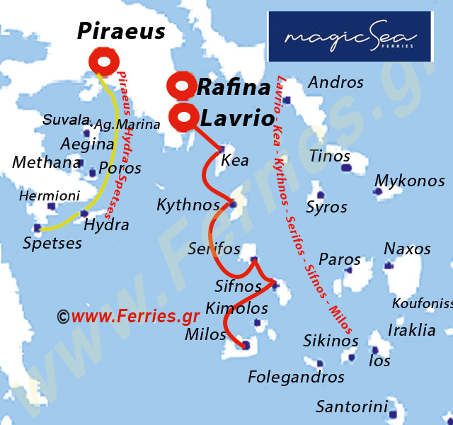 Magic Sea Ferries Route Map