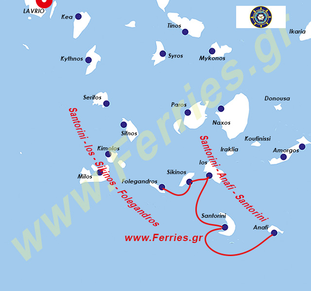 Maistros Santorini Streckenkarte