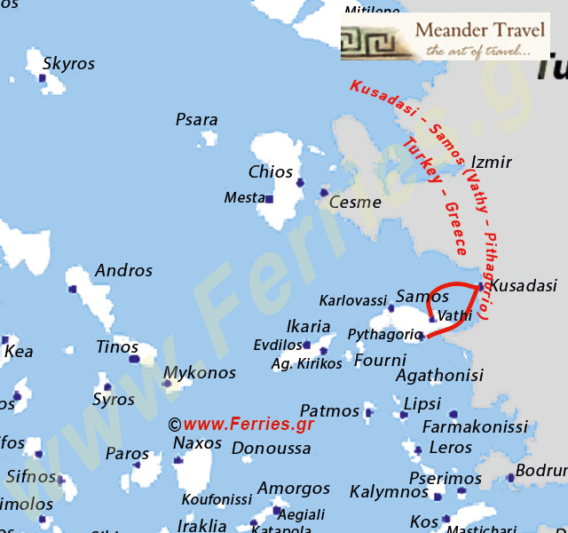 Meander Travel Χάρτης δρομολογίων