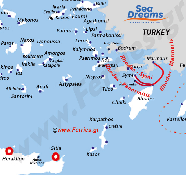 Sea Dreams Route Map