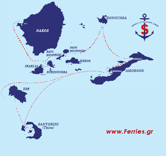 Small Cyclades Lines Route Map