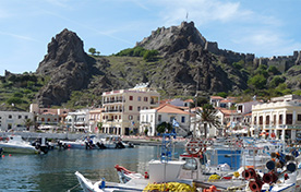 Le Pirée - Syros - Mykonos - Evdilos - Fourni - Karlovassi - Vathy - Chios - Mytilène - Lemnos - Thessalonique - F/B Blue Star Myconos -Hellenic Seaways