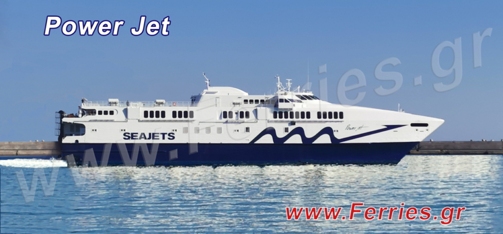 Sea Jets - Power Jet, schedules, prices, availability and online ferry ticket booking from Heraklon Crete to Santorini, Ios, Naxos, Mykonos, Paros.