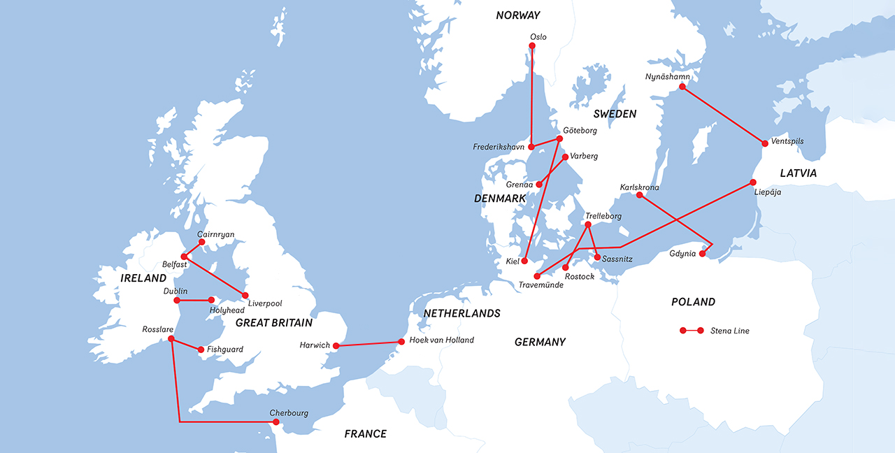 Stena Lines Route Map